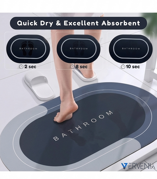 Super Absorbent Quick-Dry Diatomite Bath Mat (Pack of 2)