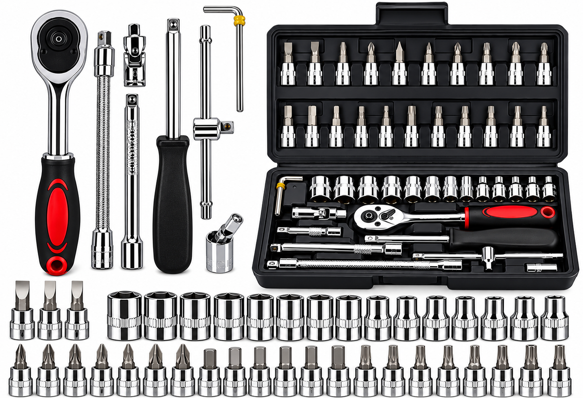 46 Pcs in 1 Box Mechanical Toolkit Wrench Set/Socket